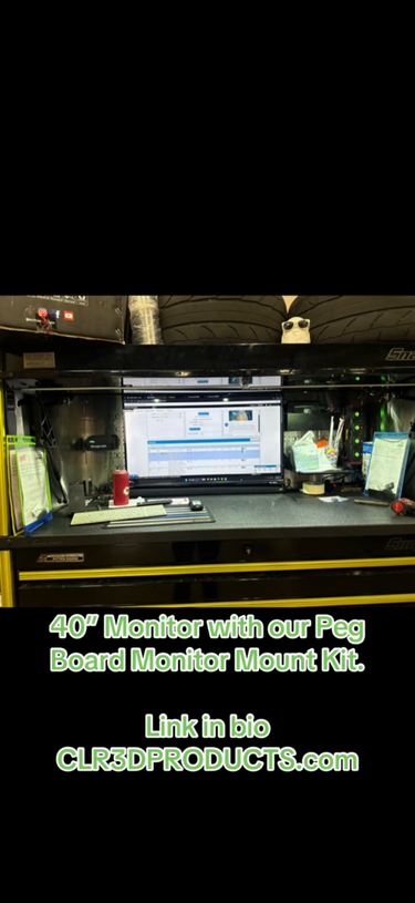Toolbox Hutch Monitor Mount Pegboard
